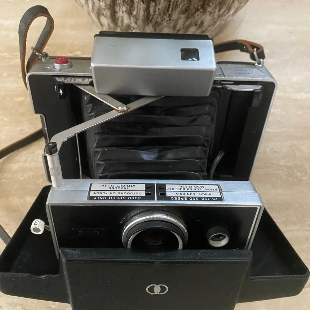 Polaroid Vintage Land Camera Black and Silver Film Photography